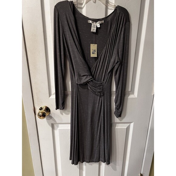 Max Studio dress Womens Sz S Faux wrap Pullover V-neck Plunge fairy Babydoll New - Picture 8 of 8